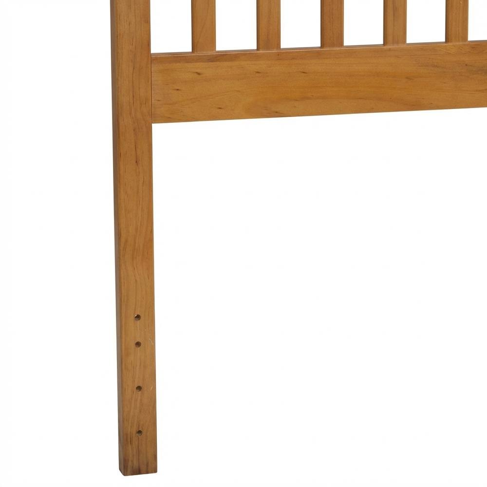 Brown Country Pine Twin Headboard Wood Construction Farmhouse Style