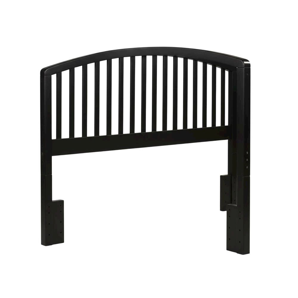 Black Wood Full/Queen Headboard with Farmhouse Style in Pine Finish