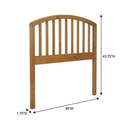Brown Country Pine Twin Headboard Wood Construction Farmhouse Style
