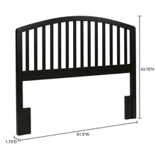 Black Wood Full/Queen Headboard with Farmhouse Style in Pine Finish