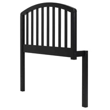 Black Wood Twin Headboard with Farmhouse Style and Rectangular Shape