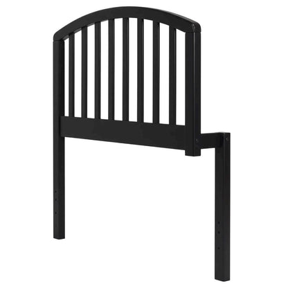 Black Wood Twin Headboard with Farmhouse Style and Rectangular Shape