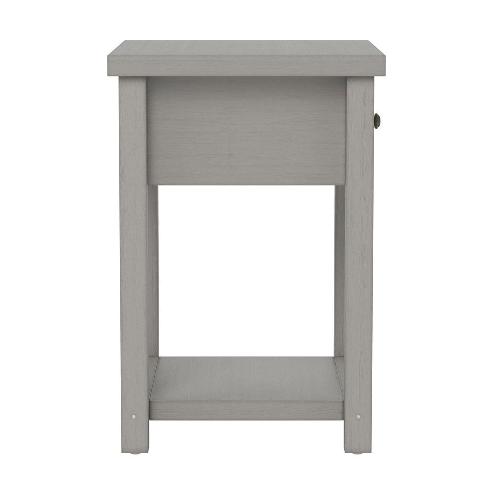 Gray Nightstands Set of 2 Wooden Side Tables with Drawer and Shelf