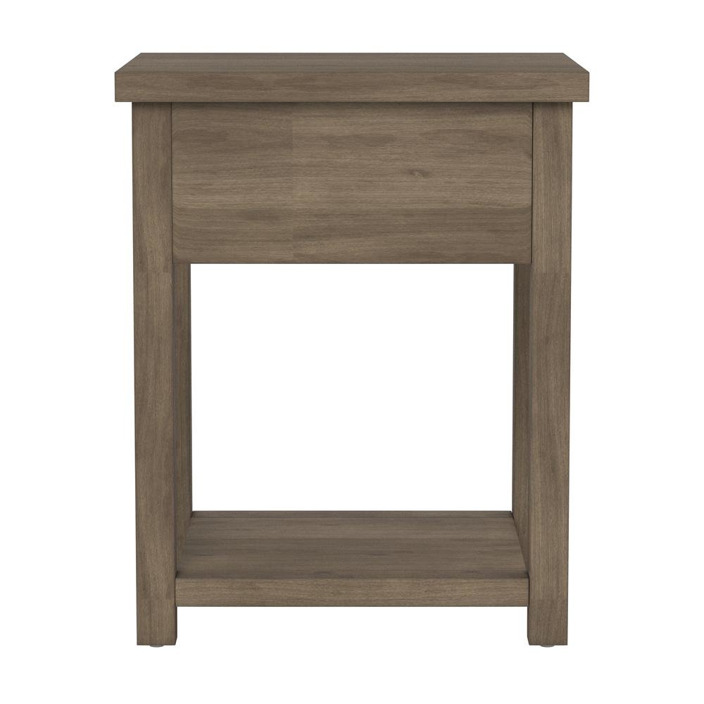 Knotty Gray Oak Nightstands Set of 2 Wooden Side Tables with Shelf