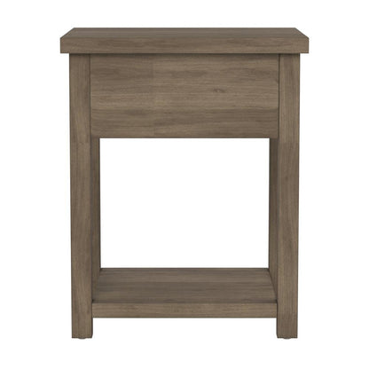 Knotty Gray Oak Nightstands Set of 2 Wooden Side Tables with Shelf