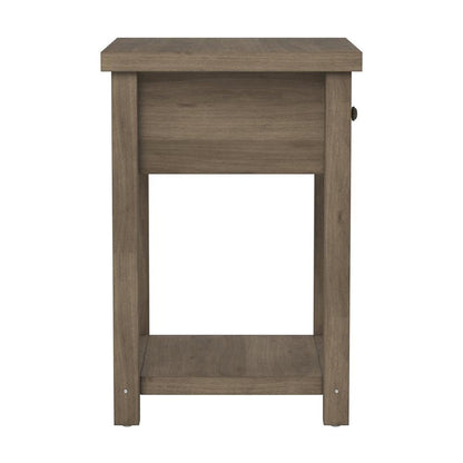 Knotty Gray Oak Nightstands Set of 2 Wooden Side Tables with Shelf