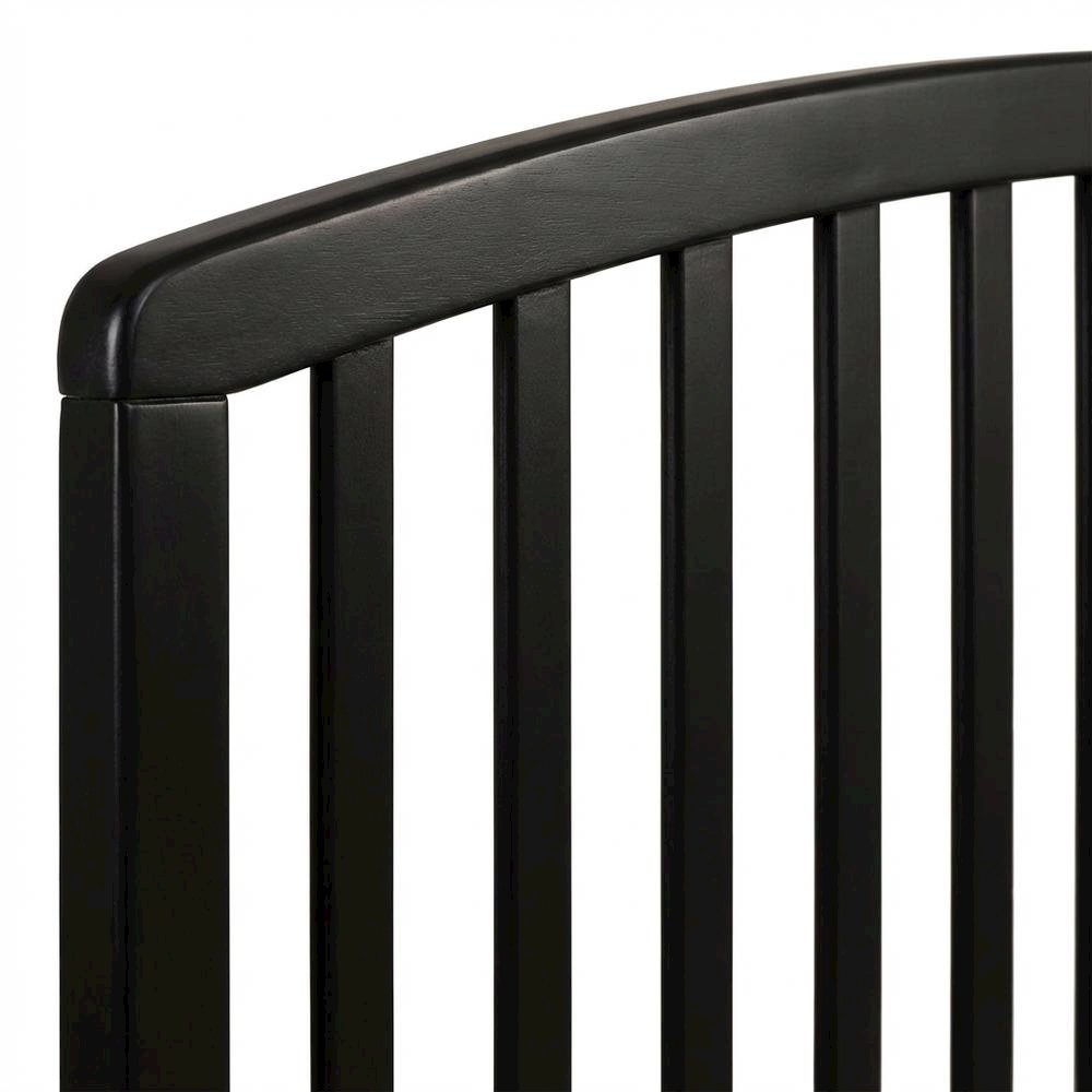 Black Wood Full/Queen Headboard with Farmhouse Style in Pine Finish