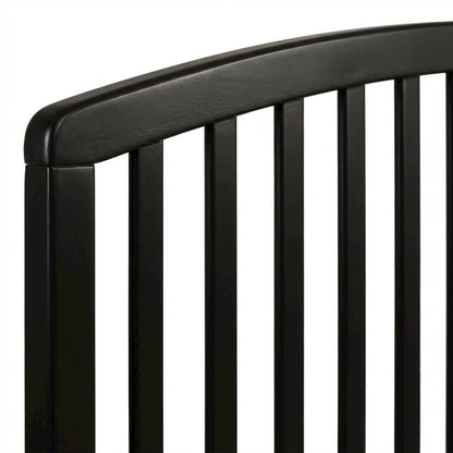 Black Wood Full/Queen Headboard with Farmhouse Style in Pine Finish