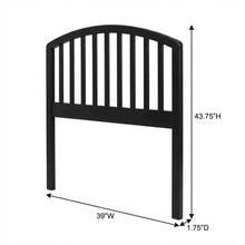 Black Wood Twin Headboard with Farmhouse Style and Rectangular Shape