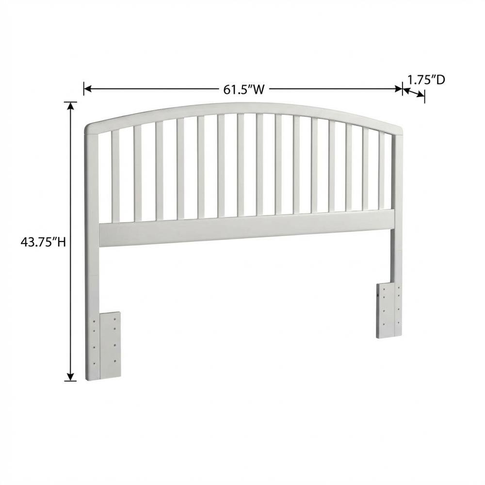 White Wood Full/Queen Headboard, Rectangular Farmhouse Design, Pine Construction