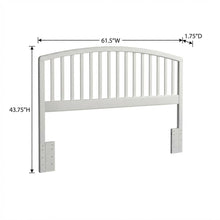White Wood Full/Queen Headboard, Rectangular Farmhouse Design, Pine Construction