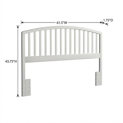 White Wood Full/Queen Headboard, Rectangular Farmhouse Design, Pine Construction