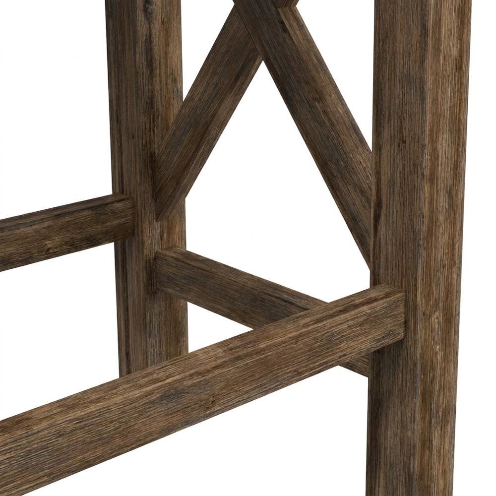 Acacia Wood Backless Counter Height Stool for Kitchen Island Counter, Set of 2
