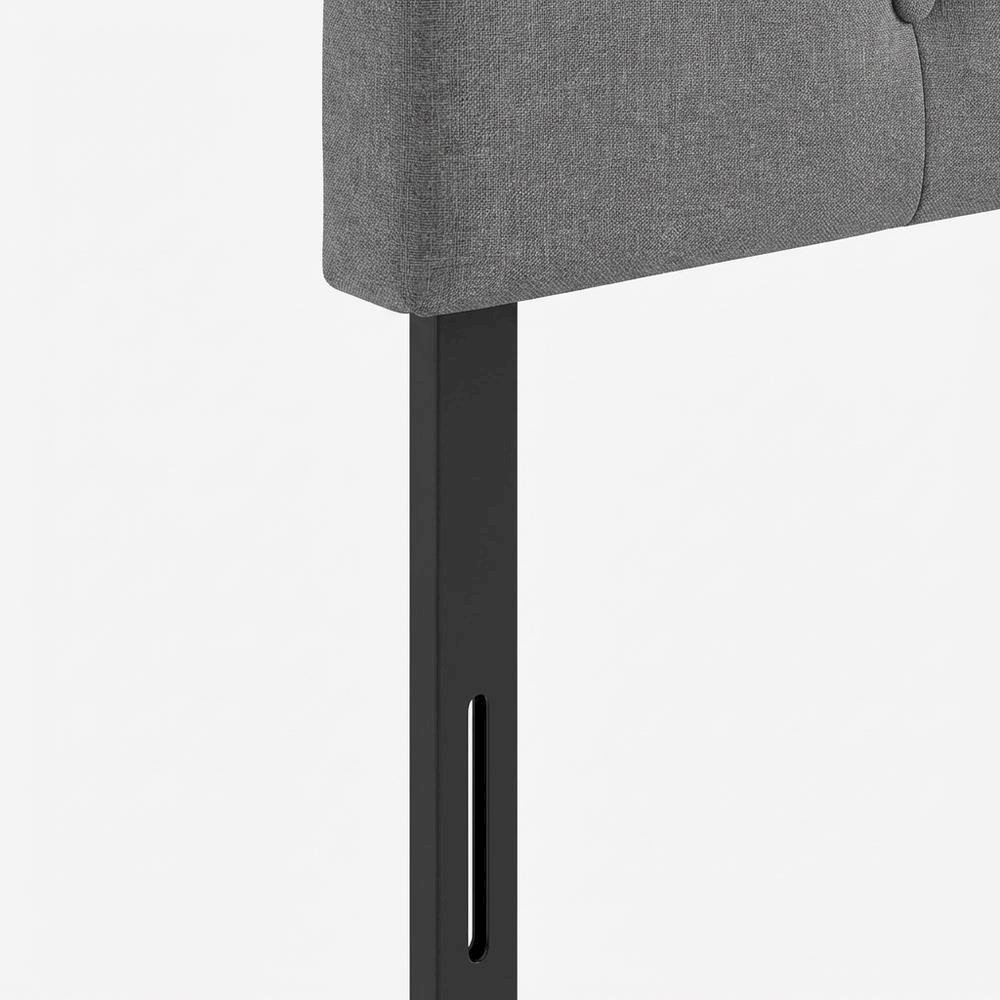 Glacier Gray Upholstered Tufted Headboard, Adjustable Design, MDF Construction