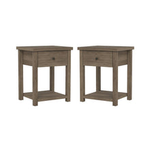 Knotty Gray Oak Nightstands Set of 2 Wooden Side Tables with Shelf