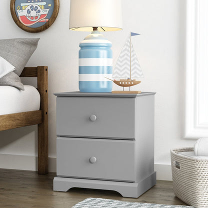 Living Essentials by Hillsdale Campbell Wood 2 Drawer Nightstand, Gray