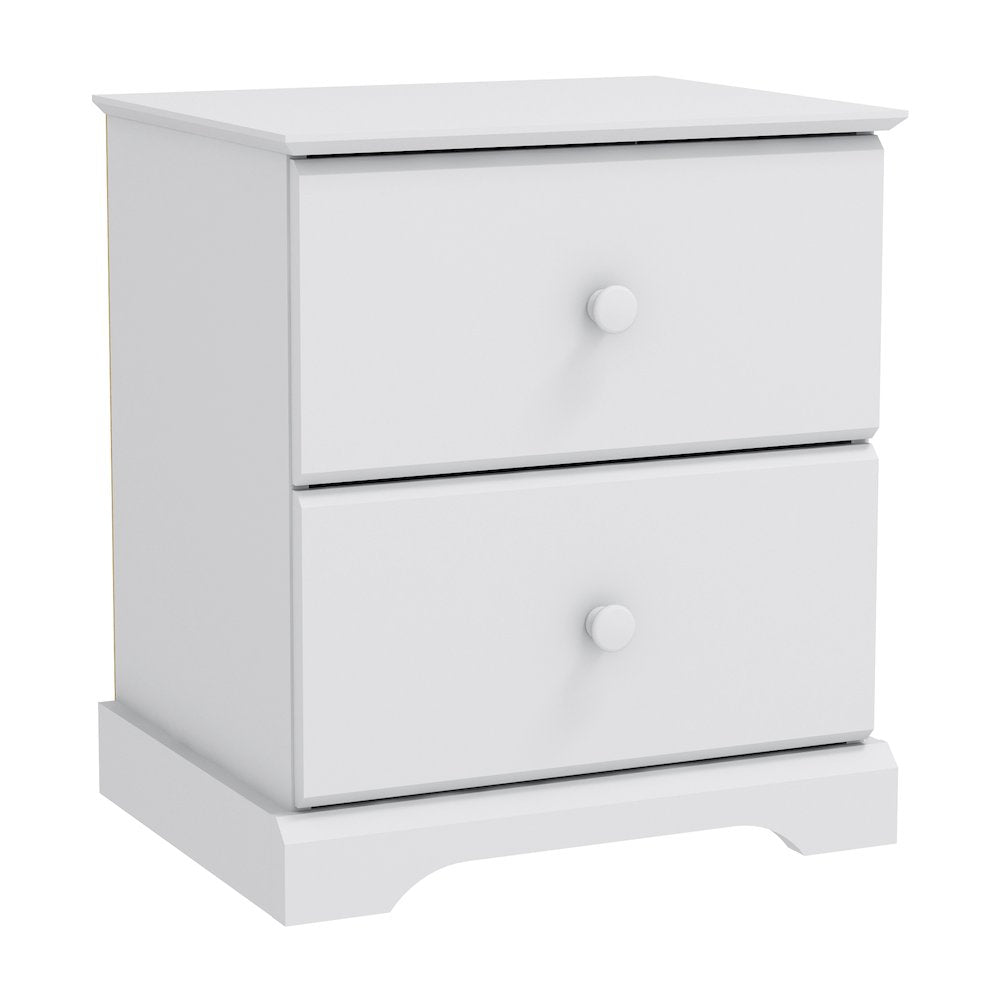 Living Essentials by Hillsdale Campbell Wood 2 Drawer Nightstand, White
