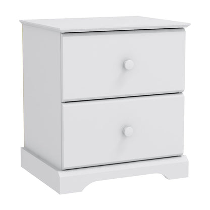 Living Essentials by Hillsdale Campbell Wood 2 Drawer Nightstand, White