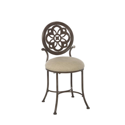 Marsala Metal Vanity Stool, Antique Gray