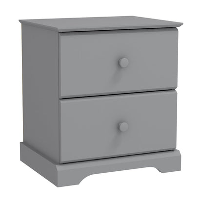 Living Essentials by Hillsdale Campbell Wood 2 Drawer Nightstand, Gray