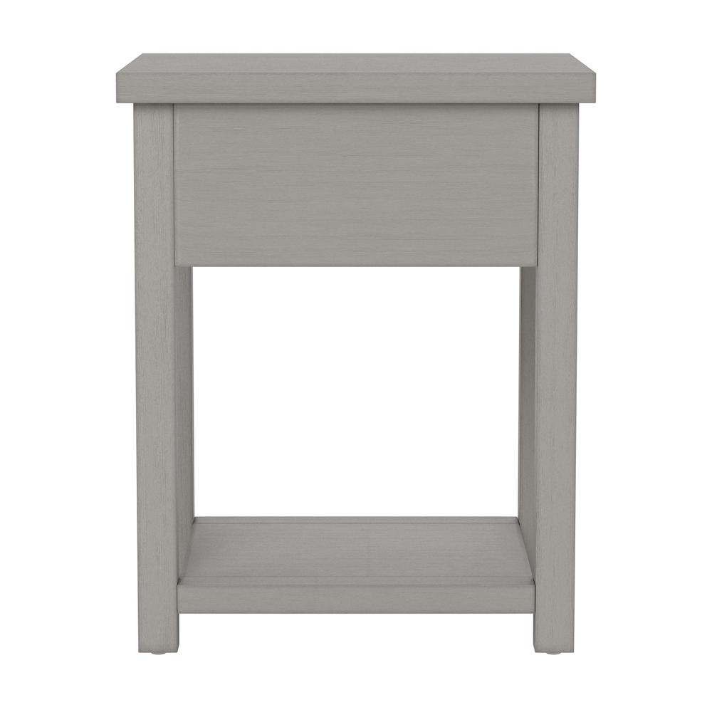 Gray Nightstands Set of 2 Wooden Side Tables with Drawer and Shelf