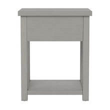 Gray Nightstands Set of 2 Wooden Side Tables with Drawer and Shelf