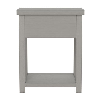 Gray Nightstands Set of 2 Wooden Side Tables with Drawer and Shelf