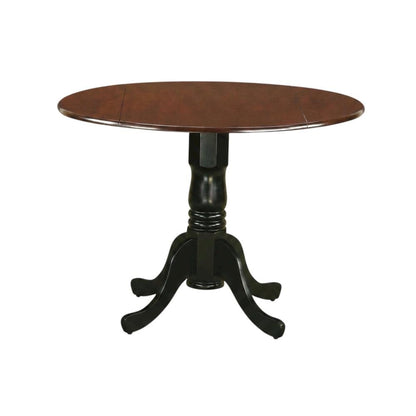 Mahogany Drop Leaf Round Table, Traditional Pedestal, Seats 4