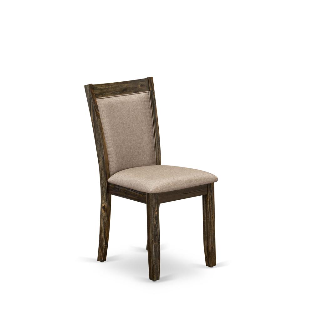 X726MZ716-5 5 Pc Modern Dining Set - A Table with Trestle Base and 4 Modern Chairs For Dining Room - Distressed Jacobean Finish