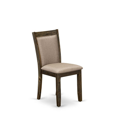X726MZ716-5 5 Pc Modern Dining Set - A Table with Trestle Base and 4 Modern Chairs For Dining Room - Distressed Jacobean Finish