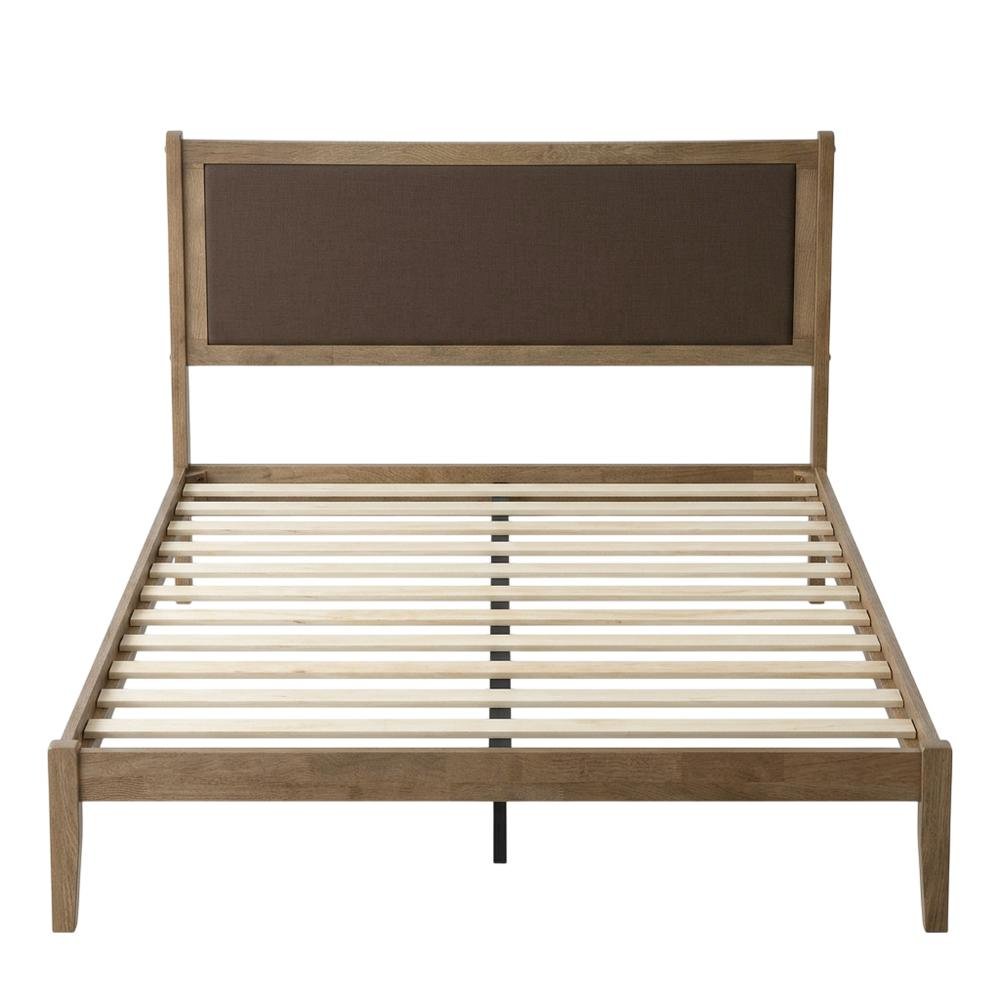 Solid Wood Platform Bed, Headboard & Footboard, No Box Spring, Barnwood, King