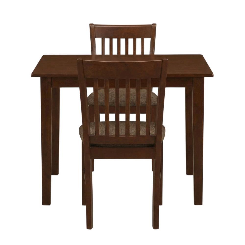 Wood Drop-Leaf Dining Table & Chairs 3-Piece Dining Set, Mahogany