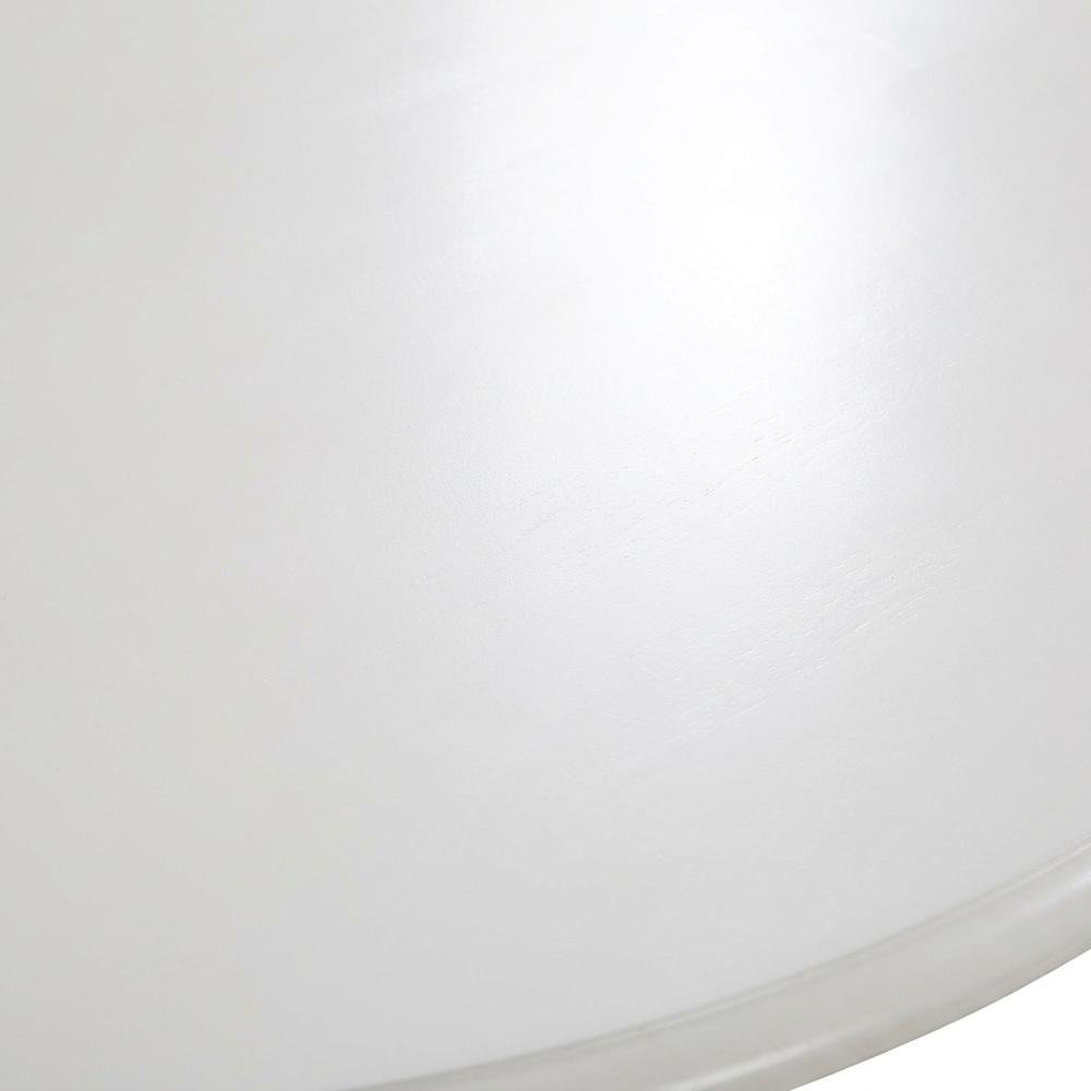 Solid Wood Round Kitchen Table 5-Piece, Drop Leaf, 4 Chairs, Linen White