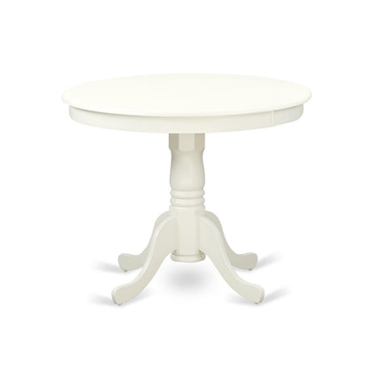 3  Pc  set  with  a  Table  and  2  Wood  Dinette  Chairs  in  Linen  White.
