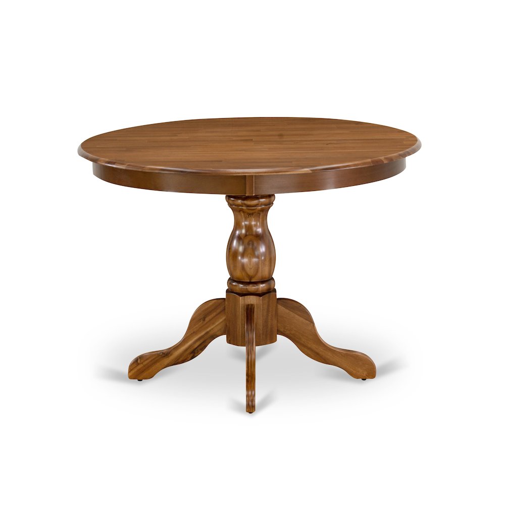 5 Piece Dining Room Furniture Set Consists of a Round Solid Wood Table