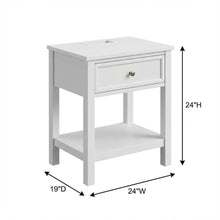 White Modern Night Stand with Single Drawer and Sturdy Construction