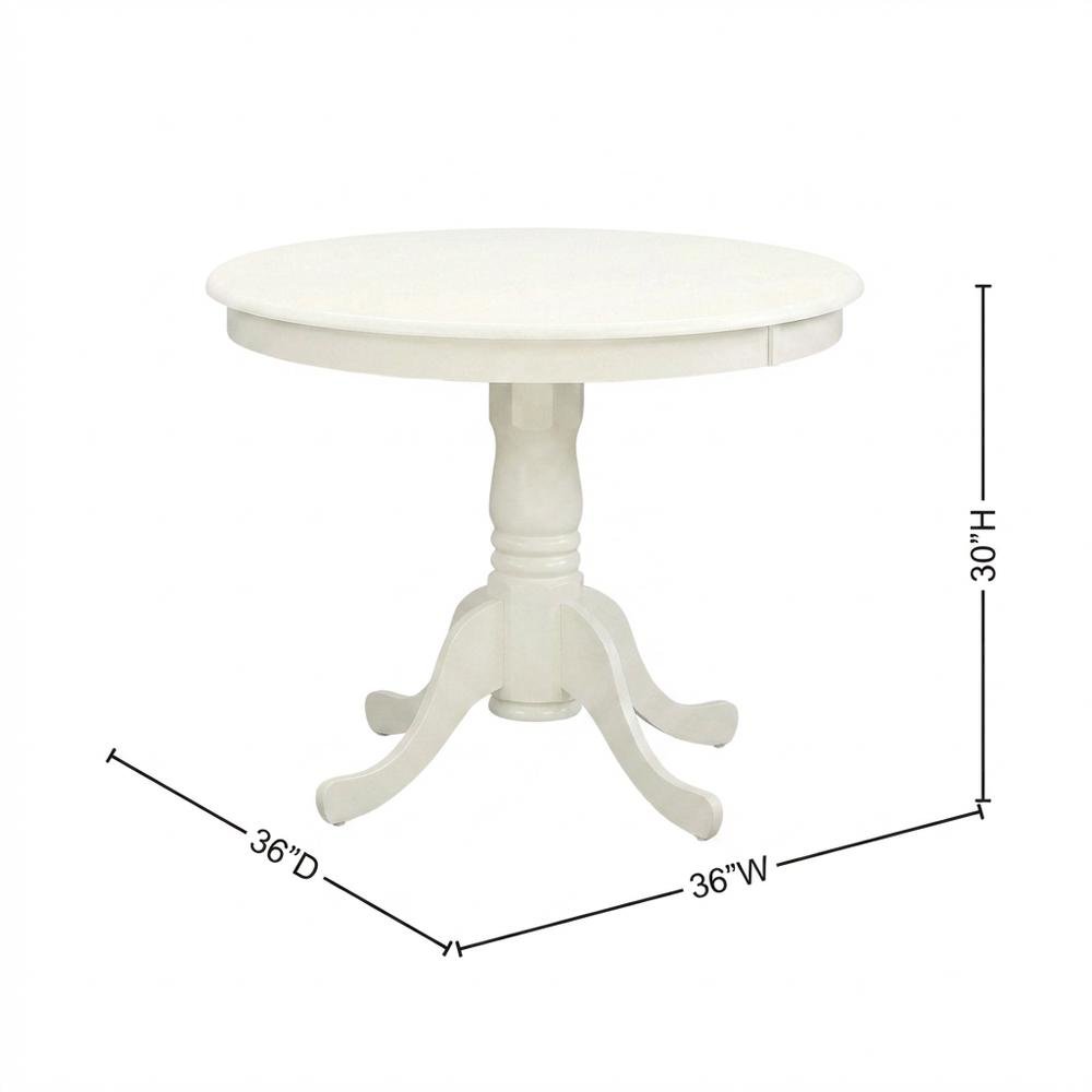 White Solid Wood Dining Table for 2 with Chairs, Small 3 Piece Set