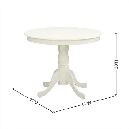 White Solid Wood Dining Table for 2 with Chairs, Small 3 Piece Set