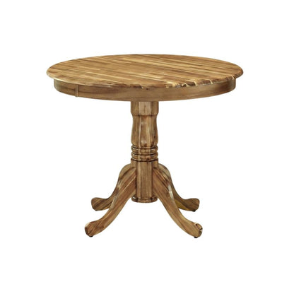 Natural Round Pedestal Dining Table, Traditional Style, Seats 4
