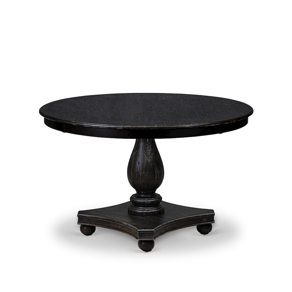 5 Piece Dining Table Set Consists Of 48" Round Table In Burgandy Color