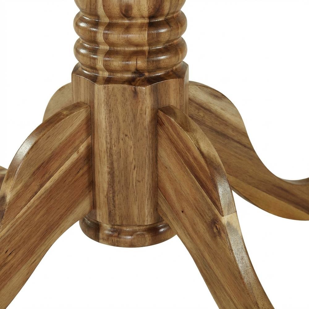 Natural Round Pedestal Dining Table, Traditional Style, Seats 4
