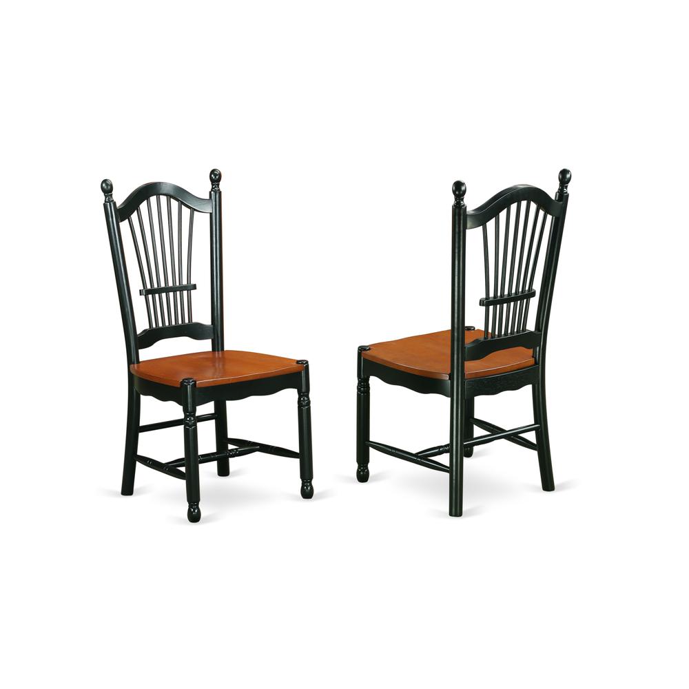 Dining Room Set Black & Cherry, QUDO5-BCH-W