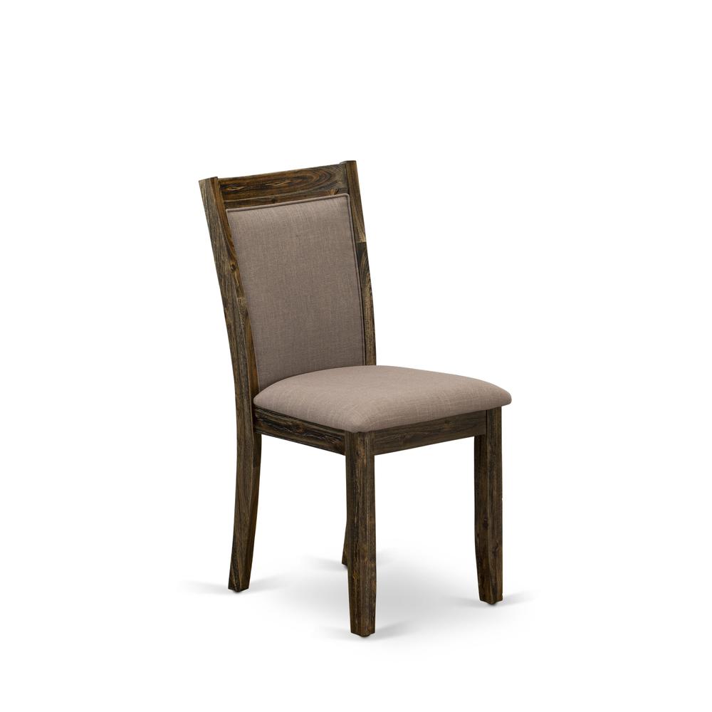 X727MZ748-5 5 Piece Dinette Set - A Wooden Dining Table with Trestle Base and 4 Coffee Wooded Chairs - Distressed Jacobean Finish