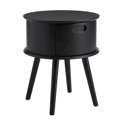 Black Bedroom Nightstand with Modern Design and Durable Construction