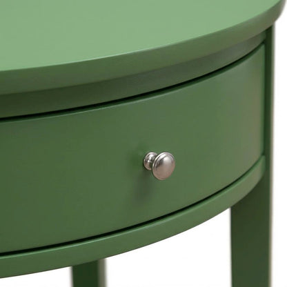 Clover Green Nightstand with Wooden Drawer and Sturdy Construction