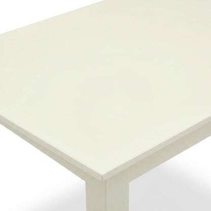 Linen White Drop Leaf Rectangular Table, Mid-Century Modern