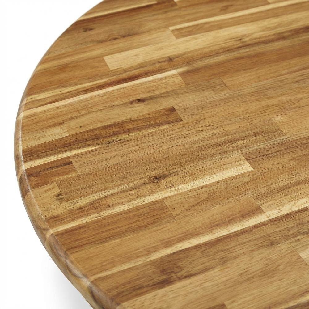 Natural Round Pedestal Dining Table, Traditional Style, Seats 4