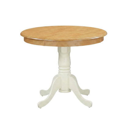 Oak Round Pedestal Dining Table, Traditional Style, Seats 4