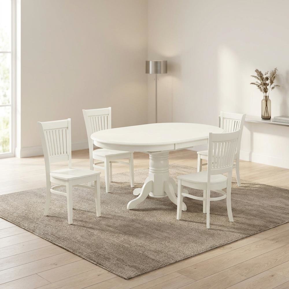 Oval Dining Table 5-Piece Set, Butterfly Leaf & Mid-Century Chairs