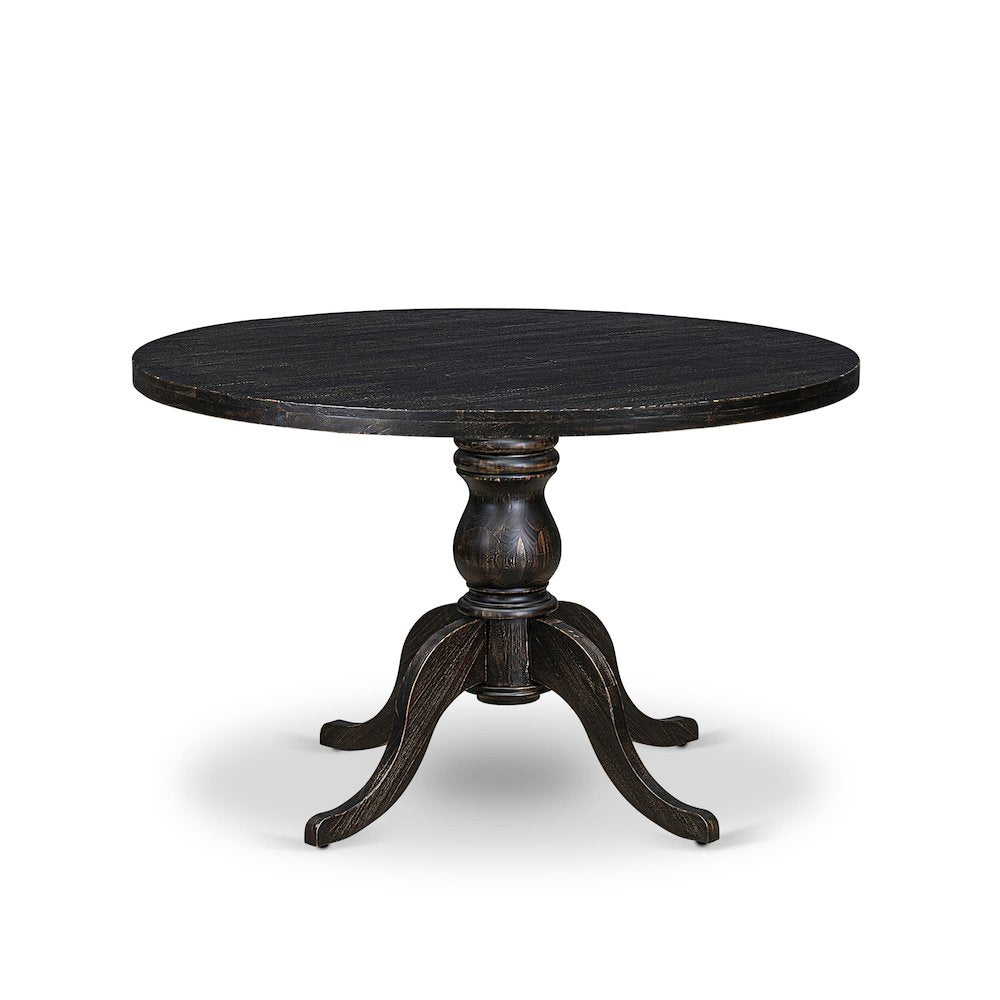 7 Piece Dining Table Set Consists Of 48" Round Table In Burgandy Color